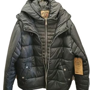 Seduka Brand Puffer Coat Medium New Black W Hood